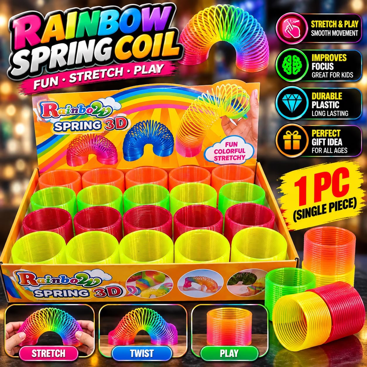 Big Size 3D Rainbow Spring
